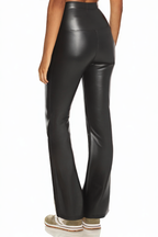Women's Faux Leather Skinny Stretch PU Flared Pants
