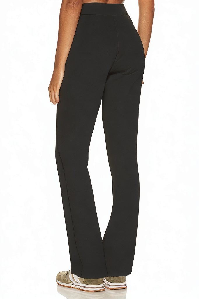 Black High Waist Solid Color Straight Loose Trousers