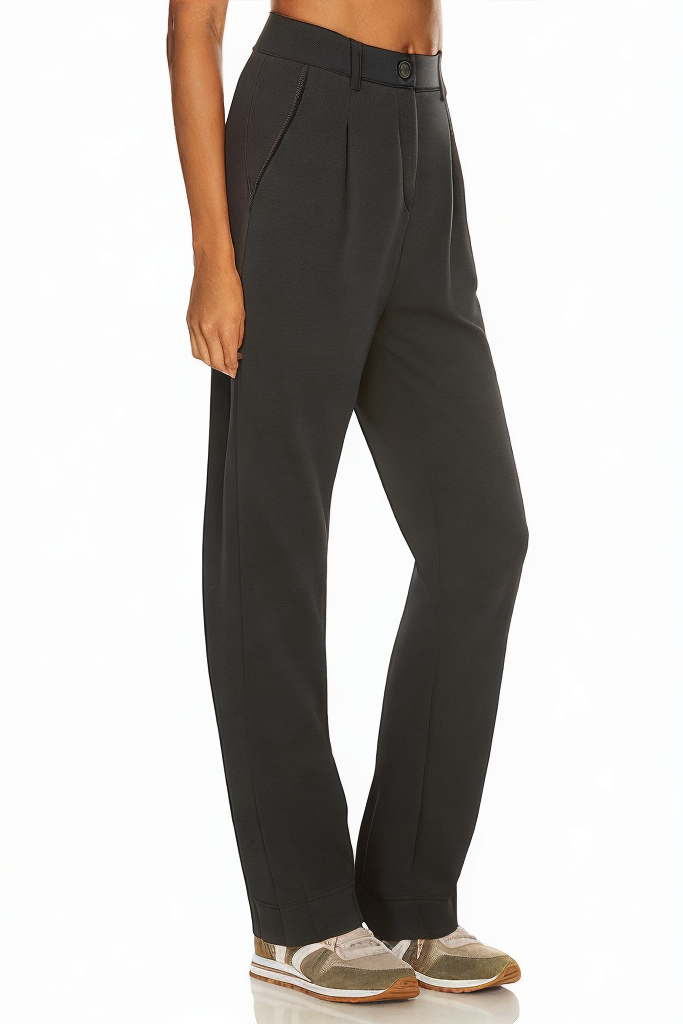 High Waist Elegant Casual Pleated Trousers with Pockets