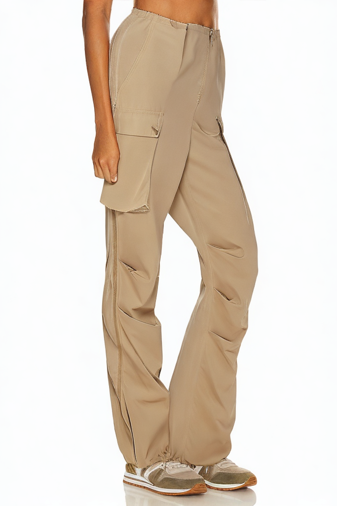 Women's Drawstring Waist Straight Loose Trousers with Pockets