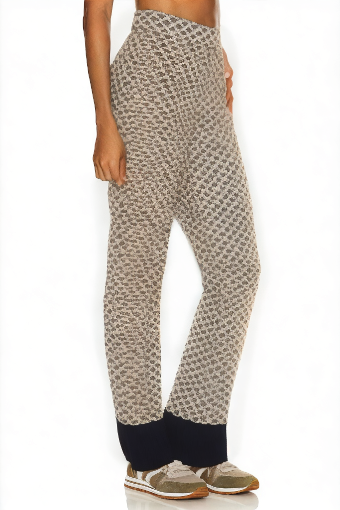 Colorblock Fashion Floral Print Retro High Waist Women's Pants