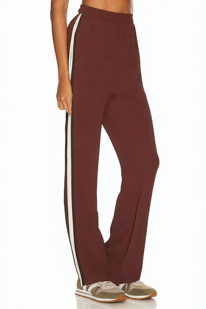 Brown Stylish High Quality Flared Knitted Trousers