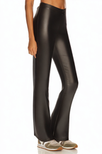 Women's Faux Leather Skinny Stretch PU Flared Pants
