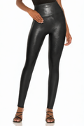Tight Belly Shaping Belt High Waist Black Leather Pants
