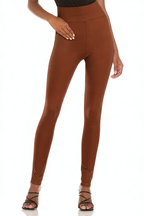Brown Tummy-Controlled High-Waisted Elegant Seamless Sexy Leggings