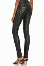 Fashionable High Quality PU Leather Women's Pants