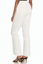 White Easy Loose Zip-up Leather Pants
