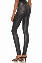 Slim Fit Low Waist Faux Leather Fashion Women's Leather Pants