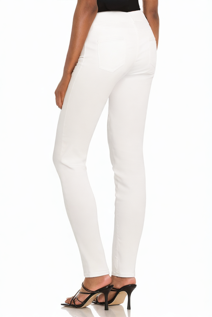 White All-match Double Zipper Decorative Personality Leather Pants